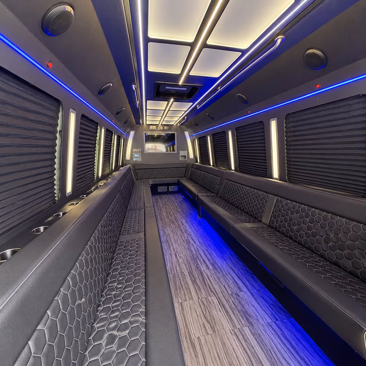 freeport 30 passenger party bus interior