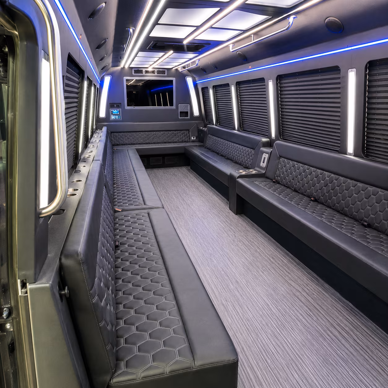 freeport 40 passenger party bus interior