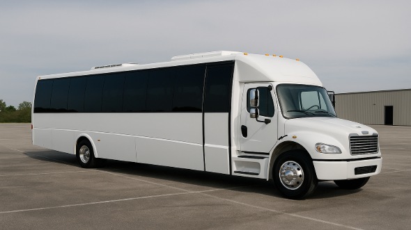 Exterior of Charter Bus Company Freeport's 28 Passenger Mini bus in Freeport