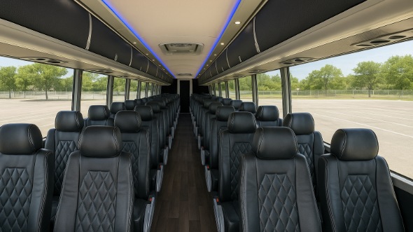 Interior of Charter Bus Company Freeport's 55 Passenger Charter Bus in Freeport