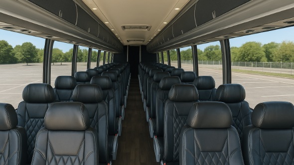 Interior of Charter Bus Company Freeport's 56 Passenger Charter Bus in Freeport