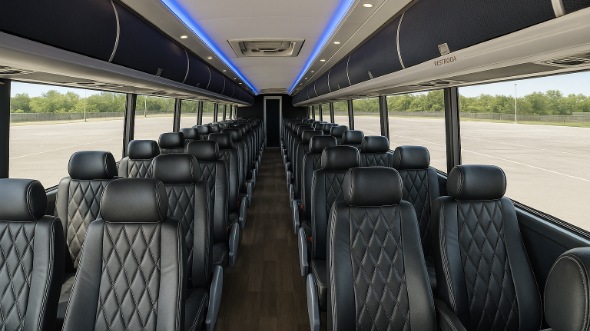 freeport 50 passenger charter bus inside