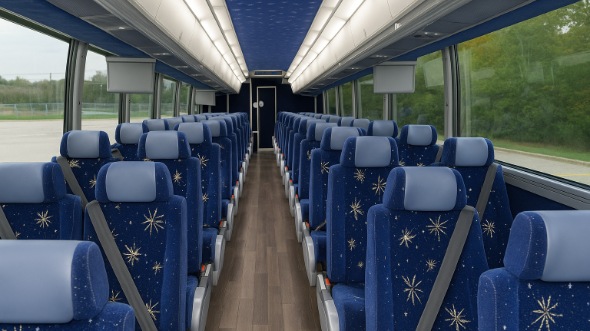 freeport 54 passenger charter bus inside