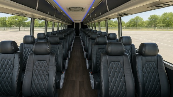 freeport 55 passenger charter bus inside