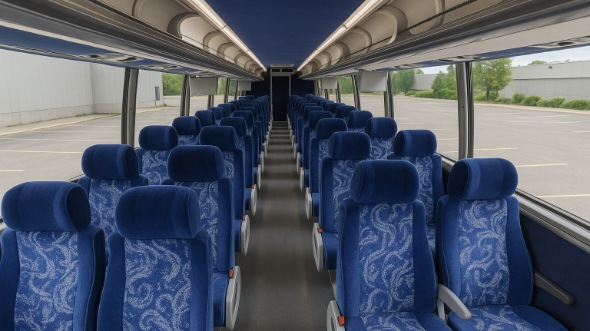 freeport 56 passenger charter bus inside