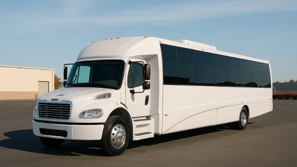 Exterior of Charter Bus Company Freeport's Party Bus in Freeport