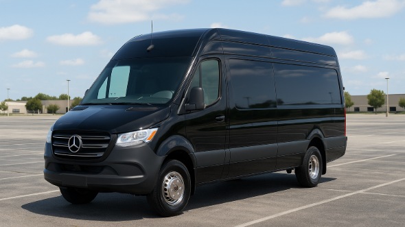 Exterior of Charter Bus Company Freeport's Sprinter Van Rental With Driver in Freeport