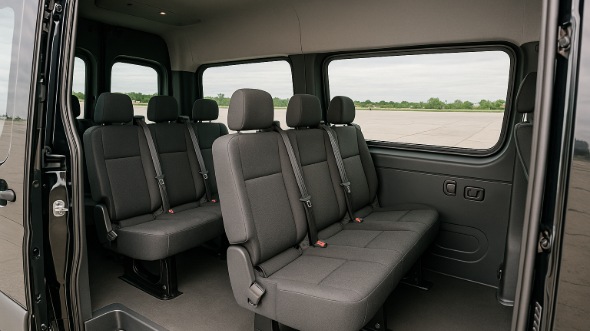 Interior of Charter Bus Company Freeport's Sprinter Van Rental With Driver in Freeport